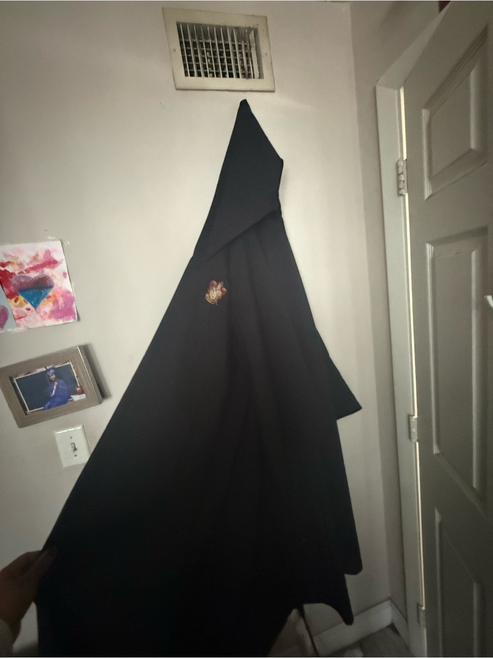 Black Women's Dress with Embroidered Accent